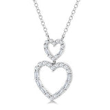 10KW Double Heart Necklace w/ 0.30 ctw & 18"