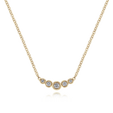 14K Yellow Gold Diamond Bar Necklace, 0.10Carat TW