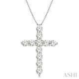 14KY Diamond Cross Pendant w/1.0 ctw, 18" Chain