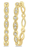 10K Yellow Gold Diamond Hoop Earrings, 0.15 Carat TW