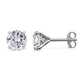 14K White Gold Diamond Stud Earrings, 1.97 Carats