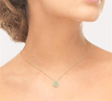 10K Yellow Gold Pave Set Pear Shape Round Cut Diamond Fashion Pendant, 0.20Carat TW