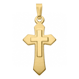 Children's 14K Yellow Gold Cross On Cross Pendant