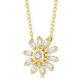 10K Yellow Gold Petite Wheel Diamond Fashion Pendant, 0.15Carat TW