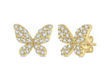 Yellow Gold Diamond Butterfly Earrings