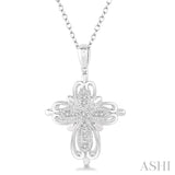 Sterling Silver Diamond Cross Pendant