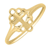 10KY Filigree Cross Ring