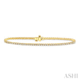 14KY Diamond Square Tennis Bracelet w/ 1.0 ctw