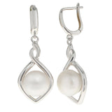 Sterling Silver Freshwater Drop Button Earrings