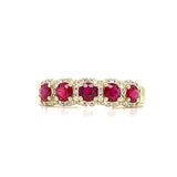 14K Yellow Gold Ruby & Diamond Fashion Band, 0.66 ct. – Ruby, 0.86 ct. - Diamond