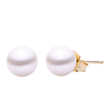 14K Yellow Gold Freshwater Pearl Stud Eattings, 7 - 7.5 mm