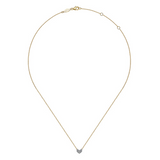 14K White and Yellow Gold Diamond Heart Necklace – 17.5"