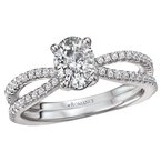 18KW Split Shank Diamond Semi-Mount Engagement Ring w/ 0.25 ctw Dia