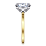14K Yellow and White Gold 2.0Carat Diamond Oval  Engagement Ring, 6.5