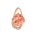 14K Rose Gold Pendant with 2.25 Carat LG Champagne Sapph. & 0.03 CTW LG Dia.