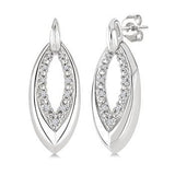 Sterling Silver Diamond Link Earrings, 0.10Carat Tw