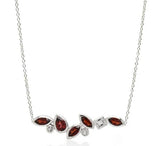 Sterling Silver Garnet and White Topaz Necklace