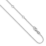 14K White Gold Cable Chain-Adjustable, 18+2