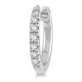 10K White Gold Round Cut Diamond Huggie Earrings, 0.12CTW