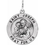 Sterling Silver St. Joseph Medal w/ Endless Chain 24"