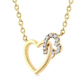 10KYG Interlocked Heart Diamond Petite Pendant with 18" Chain – 0.10ctw