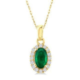 10KY Diamond and Emerald Pendant w/ 0.06 ctw