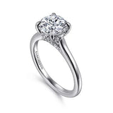 14KW Ericka Round Diamond Engagement Ring w/ 0.11 ctw