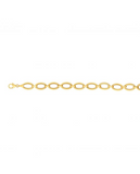 14K Yellow Gold Alternating Oval Link Bracelet, 7.5"