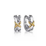 Sterling Silver/14K Yellow Gold Bujukan Hoop Earrings