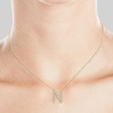 10KY Diamond Initial "N" Necklace w/ 0.07 ctw & 18" Chain