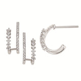 White Gold Diamond Huggie Earrings