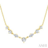 14K Yellow Gold Diamond Marquise & Round Cut Diamond Necklace, 0.50Carat TW