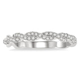 14KWG Entwined Round Cut Diamond Stackable Twist Band – 0.25ctw, Size 7