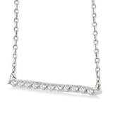 Sterling Silver Petite Bar Round Cut Diamond Pendant, 0.10Carat TW