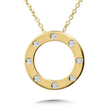 Yellow Gold Diamond Circle Pendant