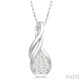 14KY Pear Shape Lovebright Diamond Fashion Pendant w/ 0.12 ctw