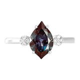 14KW Labgrown Flame Alexandrite & Diamond Ring w/ 2.10 ct Alex. & 0.06 ctw Dia.