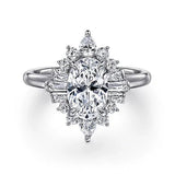 14KW Emarie Diamond Oval Halo Engagement Ring w/ 0.66 ctw