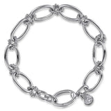 Sterling Silver Bujukan Oval Link Bracelet, 7.5" length