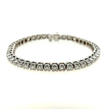 14K White Gold Diamond Bracelet, 3.80 Carat TW