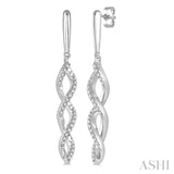 10K White Gold Swirl Earrings, 0.20 Carat TW