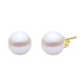 14K White Gold Freshwater Pearl Stud Earrings, 7 - 7.5 mm