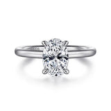 14KW Diamond Oval Solitaire Engagement Ring