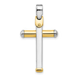 14K Two Tone Cross Pendant