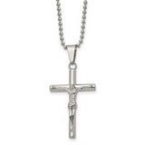 Stainless Steel Crucifix Pendant on 22" Ball Chain