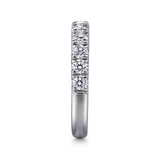 14K White Gold .78Carat TW 11 Stone French Pave' Diamond Wedding Band
