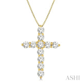 14KY Diamond Cross Pendant w/1.0 ctw, 18" Chain